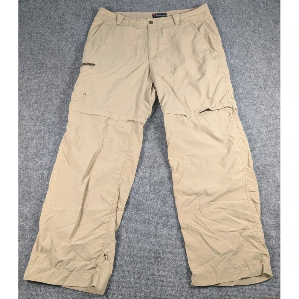 Scottevest Convertible Hiking Pants Mens 36/32 Beige‎ Tan Outdoor FLAW